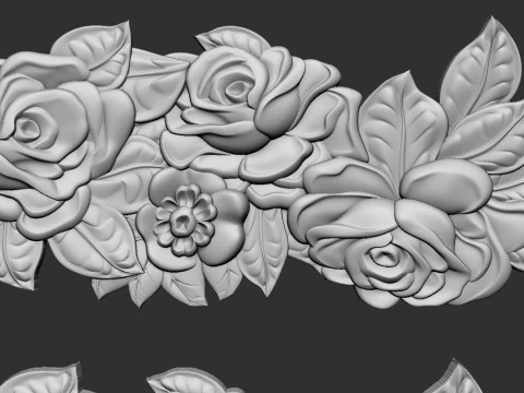 Roses Decorative Seamless Molding 3D Print Model