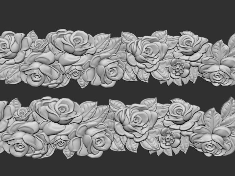 Roses Decorative Seamless Molding 3D Print Model