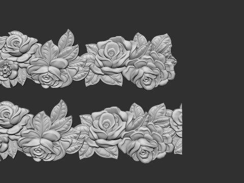 Roses Decorative Seamless Molding 3D Print Model
