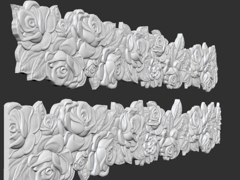 Roses Decorative Seamless Molding 3D Print Model
