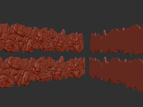 Roses Decorative Seamless Molding 3D Print Model