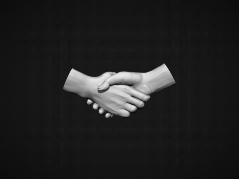 Shake Hands Bas relief 3D प्रिंट मॉडल