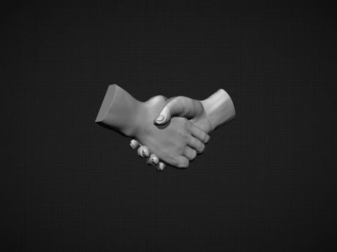Shake Hands Bas relief 3D Print Model