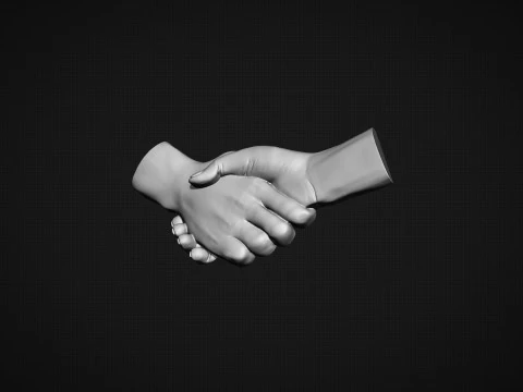 Shake Hands Bas relief 3D Print Model