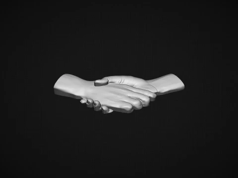 Shake Hands Bas relief 3D Print Model