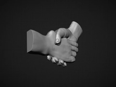 Shake Hands Bas relief 3D Print Model