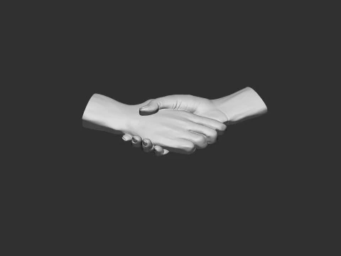 Shake Hands Bas relief 3D Print Model