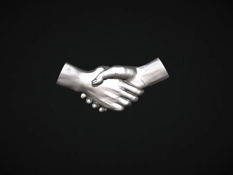 Shake Hands Bas relief 3D Print Model