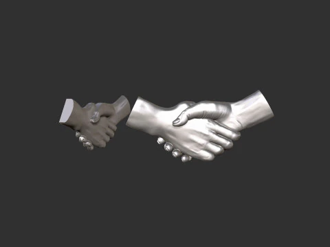 Shake Hands Bas relief 3D Print Model