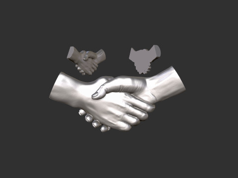 Shake Hands Bas relief Modelo de Impressão 3D