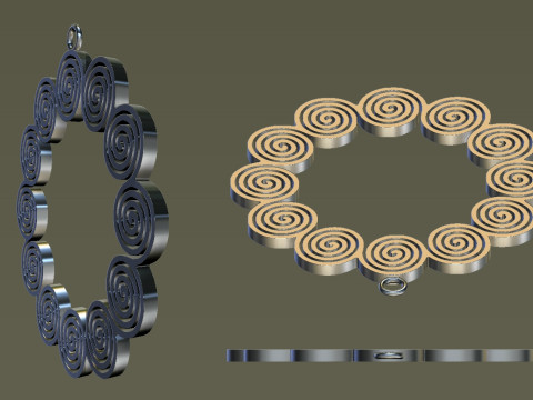Spiral Earrings 3D Принт Модель