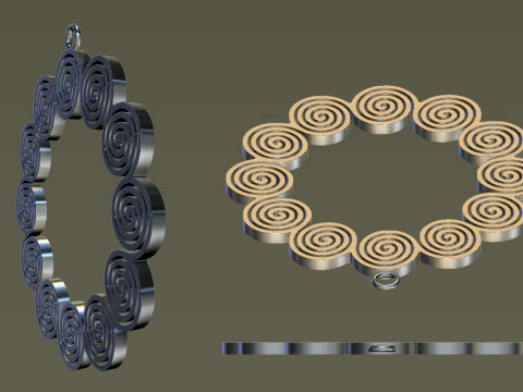 Spiral Earrings 3D Print Model