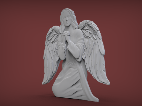 Praying Angel Bas Relief 3D 프린트 모델