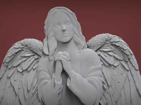 Praying Angel Bas Relief 3D 프린트 모델