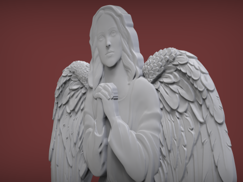 Praying Angel Bas Relief 3D 프린트 모델