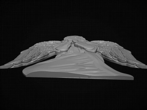 Praying Angel Bas Relief 3D Print Model