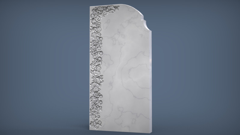 Romantic Tombstone with Roses 3D 打印模型 .c4d .max .obj .3ds .fbx .stl .blend 