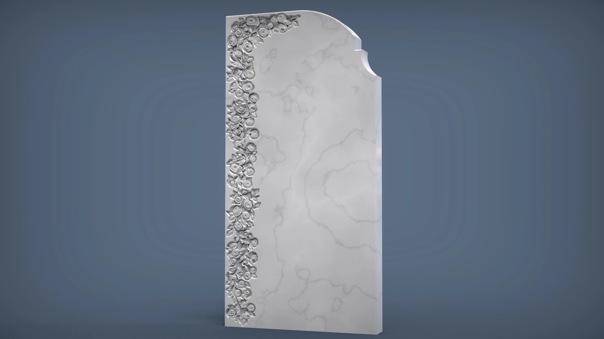 Romantic Tombstone with Roses 3D Print Model .c4d .max .obj .3ds .fbx .stl .blend 
