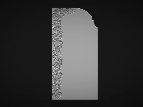 Romantic Tombstone with Roses 3D Print Model