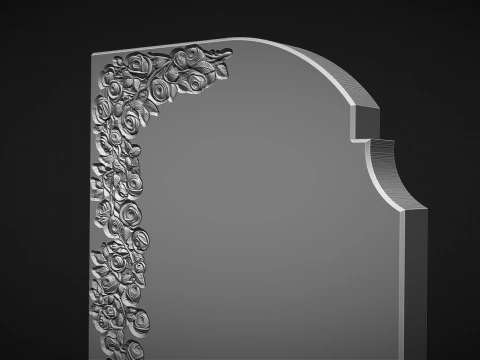 Romantic Tombstone with Roses 3D Print Model
