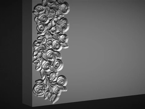Romantic Tombstone with Roses 3D Print Model