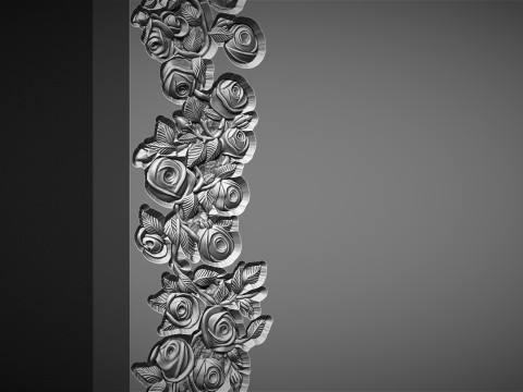 Romantic Tombstone with Roses 3D 打印模型