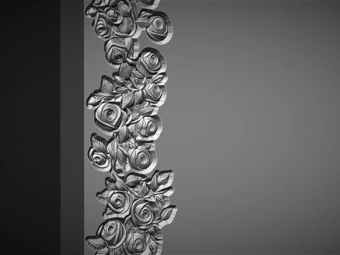 Romantic Tombstone with Roses 3D Print Model