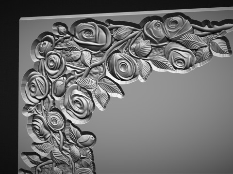 Romantic Tombstone with Roses 3D 打印模型