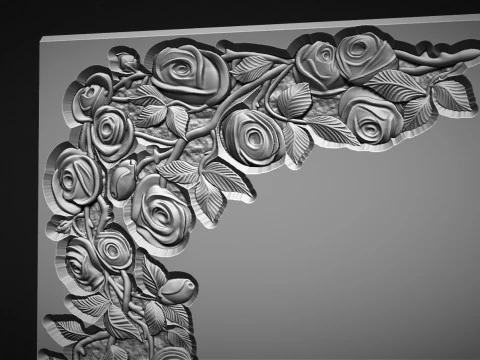 Romantic Tombstone with Roses 3D Print Model