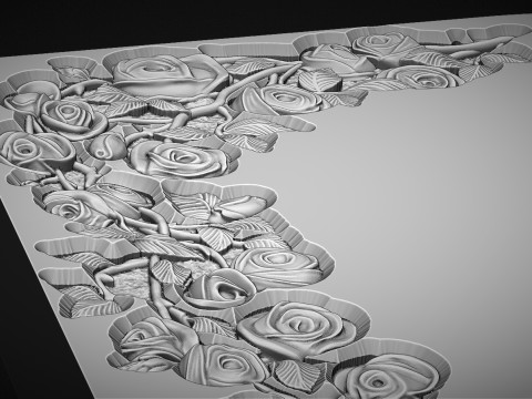 Romantic Tombstone with Roses 3D 打印模型