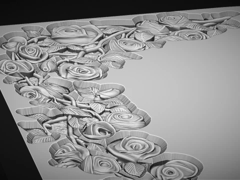 Romantic Tombstone with Roses 3D Print Model