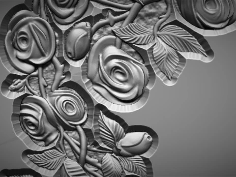 Romantic Tombstone with Roses 3D Print Model