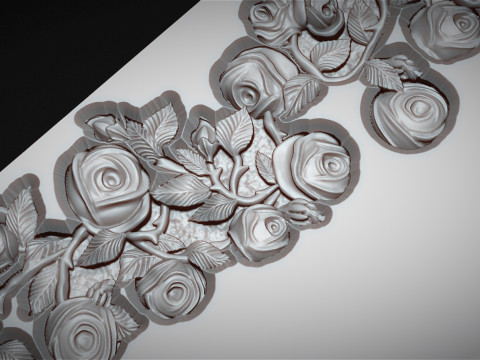 Romantic Tombstone with Roses 3D 打印模型