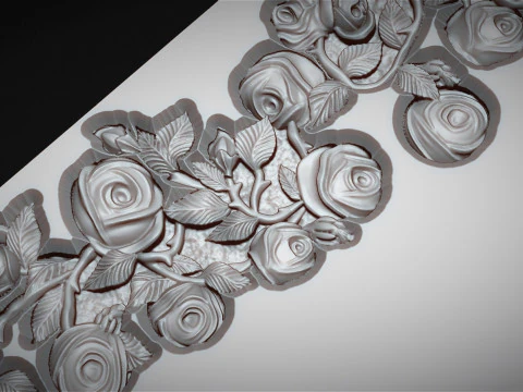 Romantic Tombstone with Roses 3D Print Model
