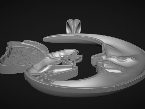 Fairy and moon pendant 3D 프린트 모델
