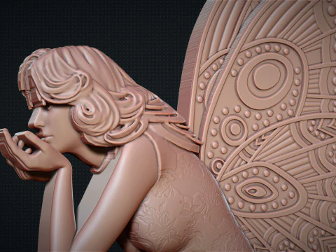 Fairy and Moon 3D Print Model