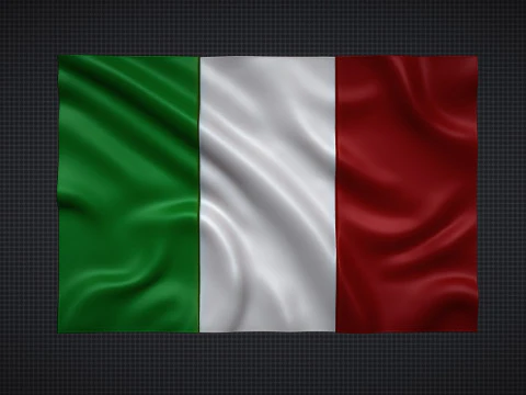 Хвилястий прапор Італії 3D Принт Модель