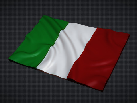Italy Wavy Flag 3D 打印模型