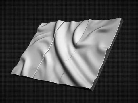 Italy Wavy Flag 3D Print Model