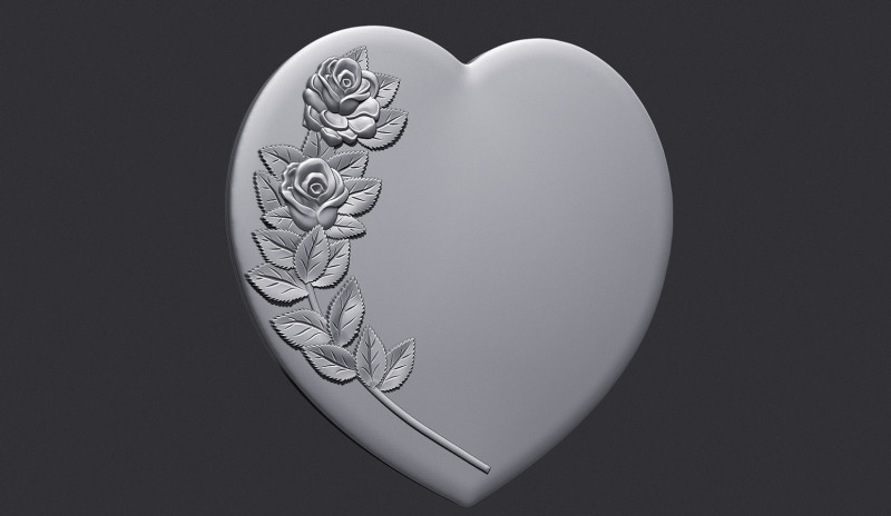 Heart and roses 3D 打印模型 .c4d .max .obj .3ds .fbx .stl .blend 