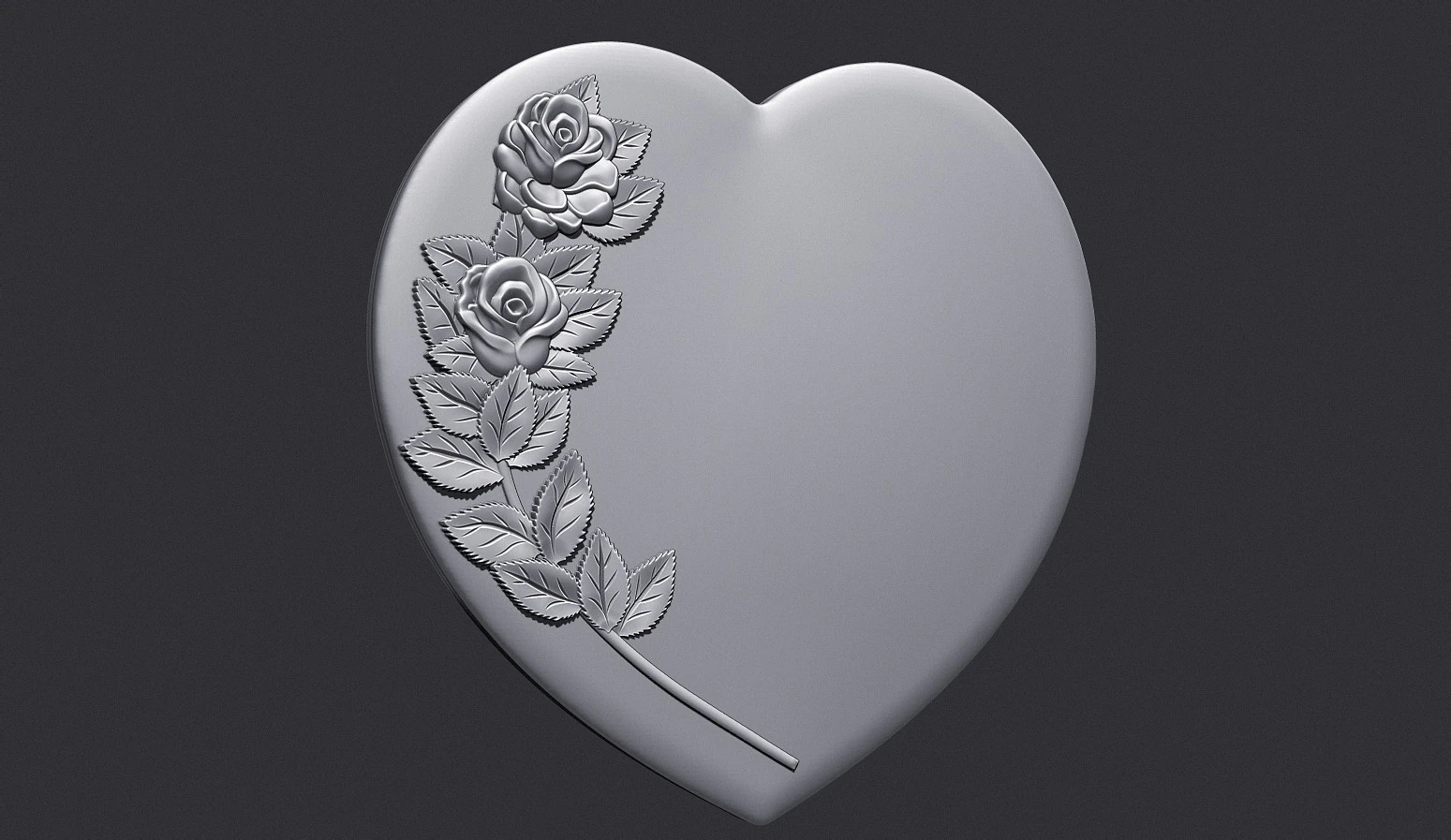Heart and roses 3D Print Model .c4d .max .obj .3ds .fbx .stl .blend 