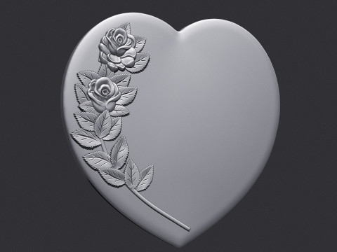 Heart and roses Modelo de Impressão 3D