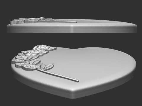 Heart and roses 3D Print Model