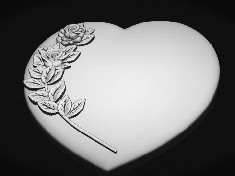 Heart and roses 3D Print Model