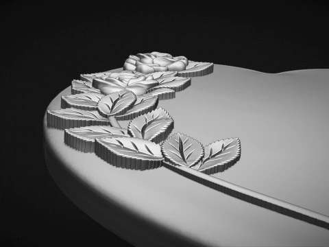 Heart and roses 3D Print Model