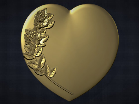 Heart and roses 3D 打印模型