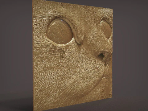 Cat head wall decor 3D Print Model