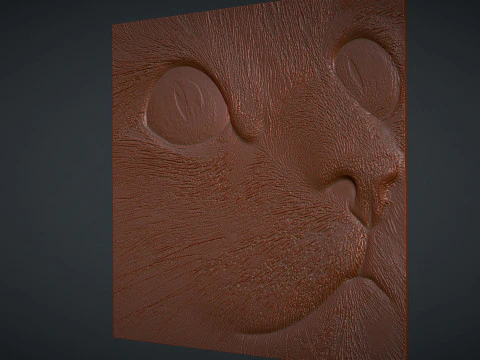 Cat head wall decor 3D Print Model