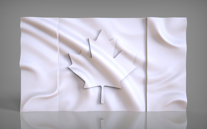 Canada Wavy Flag 3D Принт Модель .c4d .max .obj .3ds .fbx .stl .blend 