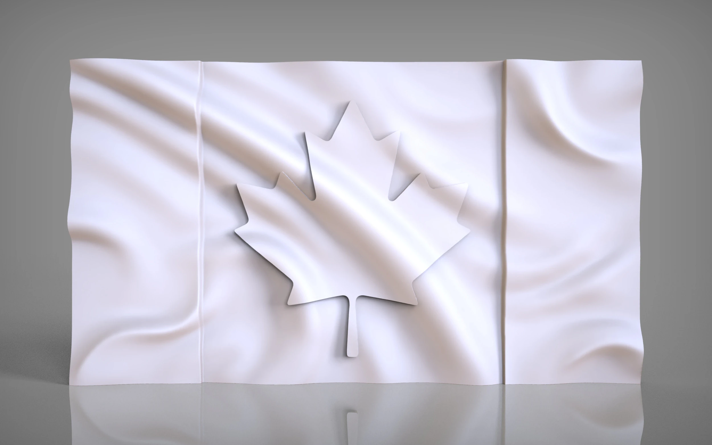 Canada Wavy Flag 3D Print Model .c4d .max .obj .3ds .fbx .stl .blend 